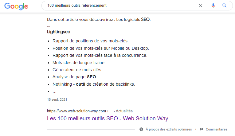 Les 100 meilleurs outils référencement