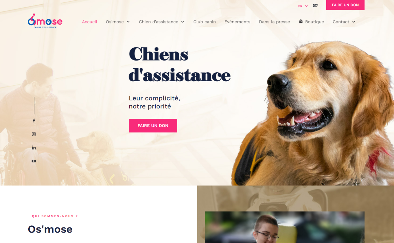 Os-mose, chien d'assistance